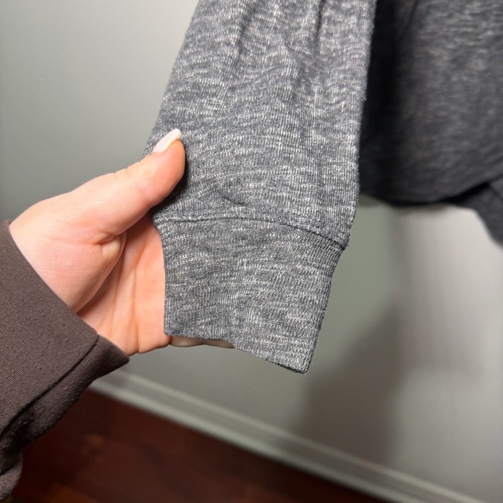Tentree women’s Charcoal Grey Wrap Hem sustainable cotton Long Sleeve Top Size S - Picture 4 of 11